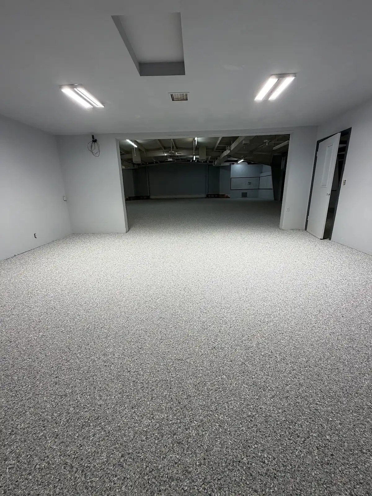 Large commercial flake floor open space